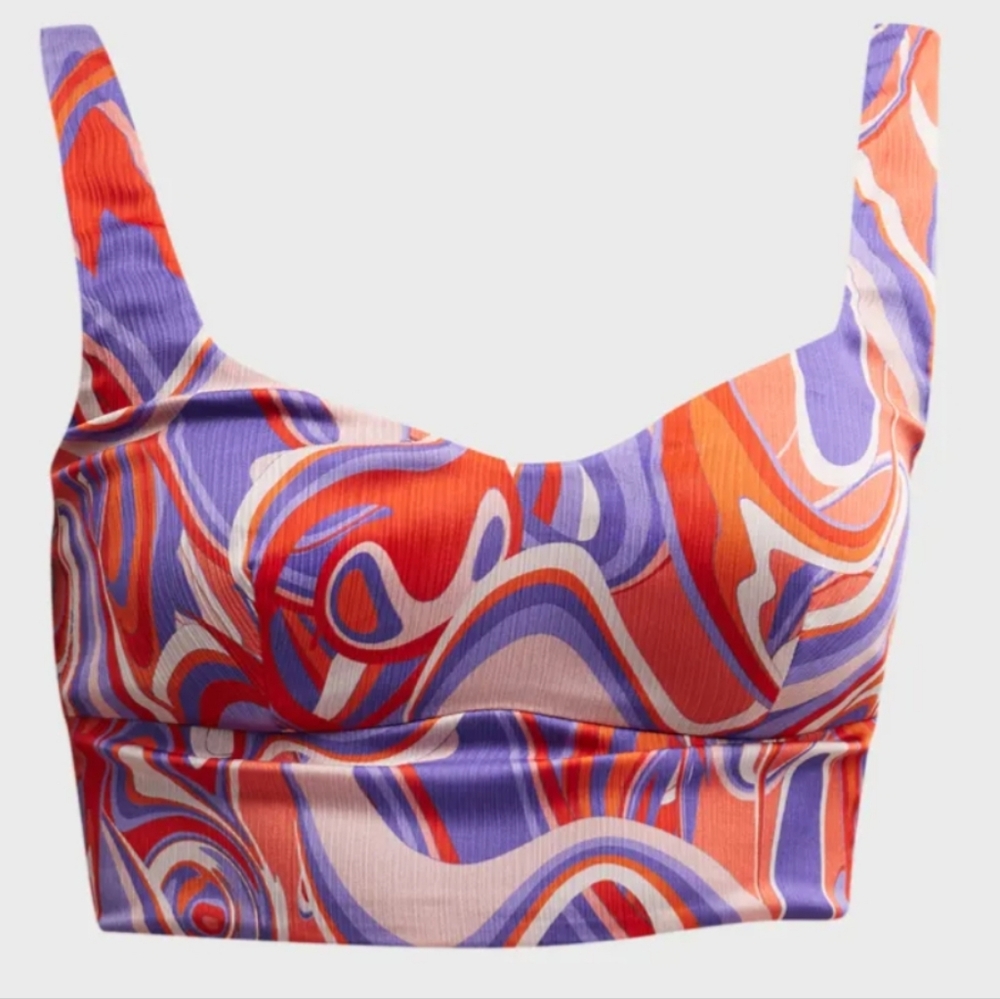 Ramy Brook Swirl-Print Deidra Cropped Tank Top only, SZ 6, new